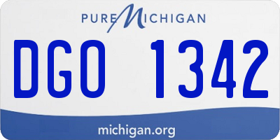 MI license plate DGO1342