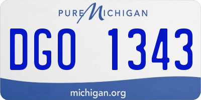 MI license plate DGO1343