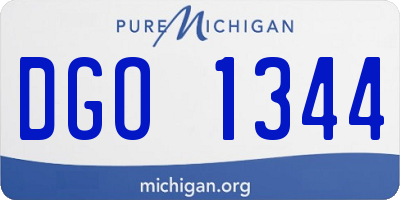MI license plate DGO1344