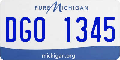 MI license plate DGO1345
