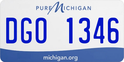 MI license plate DGO1346