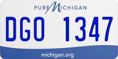 MI license plate DGO1347