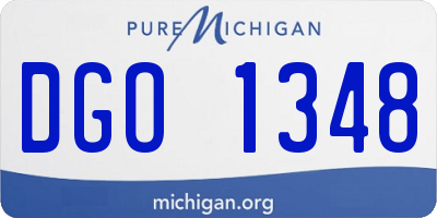 MI license plate DGO1348