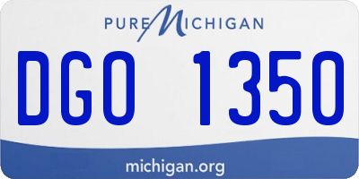 MI license plate DGO1350