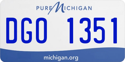 MI license plate DGO1351