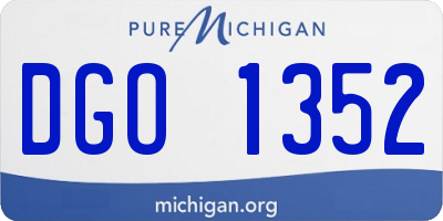 MI license plate DGO1352