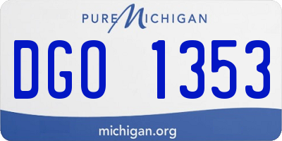 MI license plate DGO1353