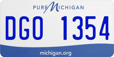 MI license plate DGO1354