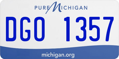 MI license plate DGO1357