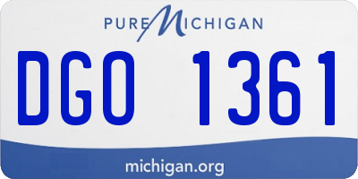MI license plate DGO1361