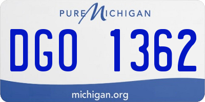 MI license plate DGO1362