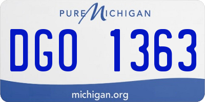 MI license plate DGO1363