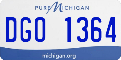 MI license plate DGO1364