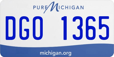 MI license plate DGO1365