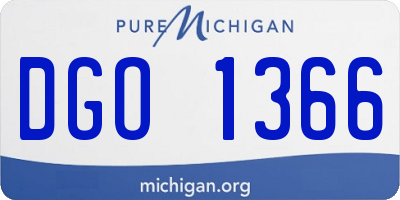 MI license plate DGO1366