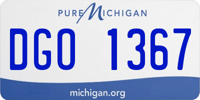 MI license plate DGO1367