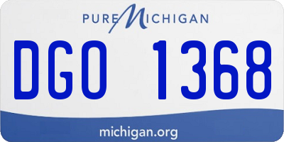 MI license plate DGO1368