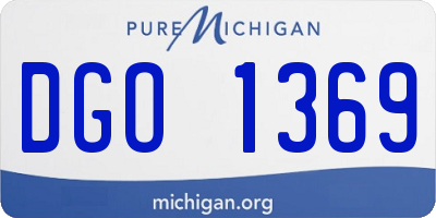 MI license plate DGO1369