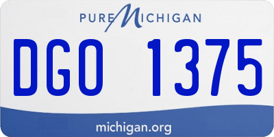 MI license plate DGO1375