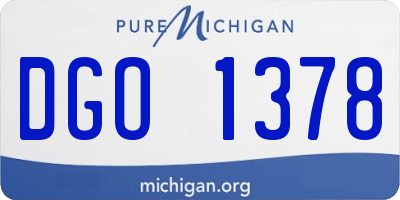 MI license plate DGO1378