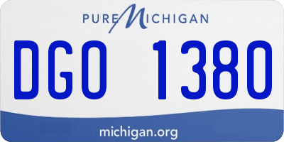 MI license plate DGO1380