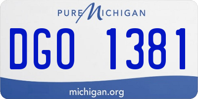 MI license plate DGO1381