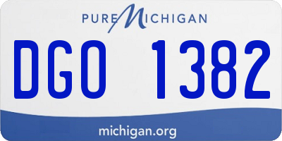 MI license plate DGO1382