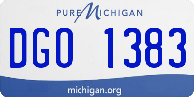 MI license plate DGO1383