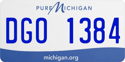 MI license plate DGO1384