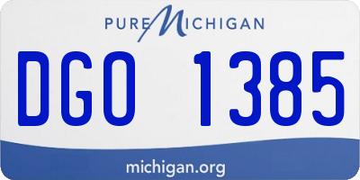 MI license plate DGO1385