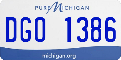MI license plate DGO1386