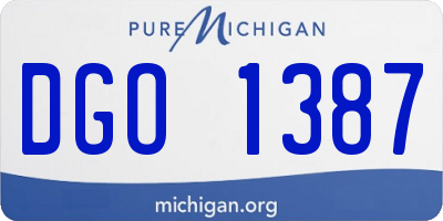 MI license plate DGO1387