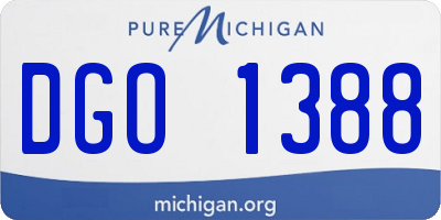 MI license plate DGO1388
