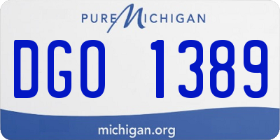 MI license plate DGO1389