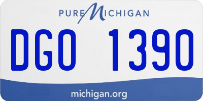 MI license plate DGO1390