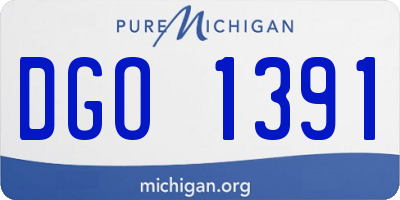 MI license plate DGO1391