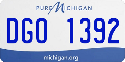 MI license plate DGO1392
