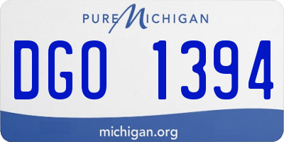 MI license plate DGO1394