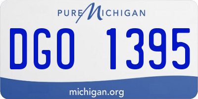 MI license plate DGO1395