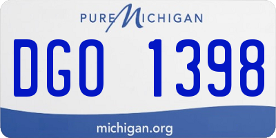 MI license plate DGO1398