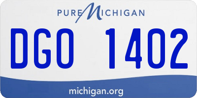 MI license plate DGO1402