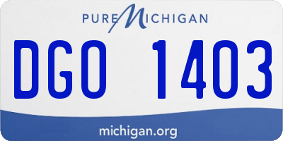 MI license plate DGO1403
