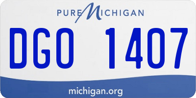 MI license plate DGO1407