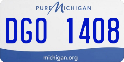 MI license plate DGO1408