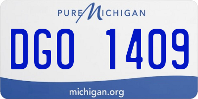 MI license plate DGO1409