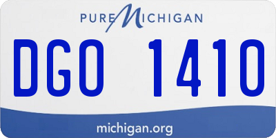 MI license plate DGO1410