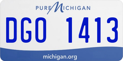 MI license plate DGO1413