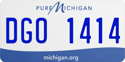 MI license plate DGO1414