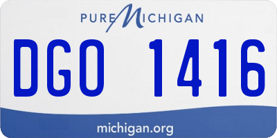 MI license plate DGO1416