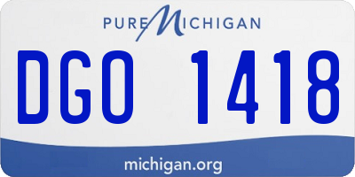 MI license plate DGO1418